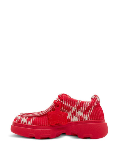 Burberry check woven loafers outlook