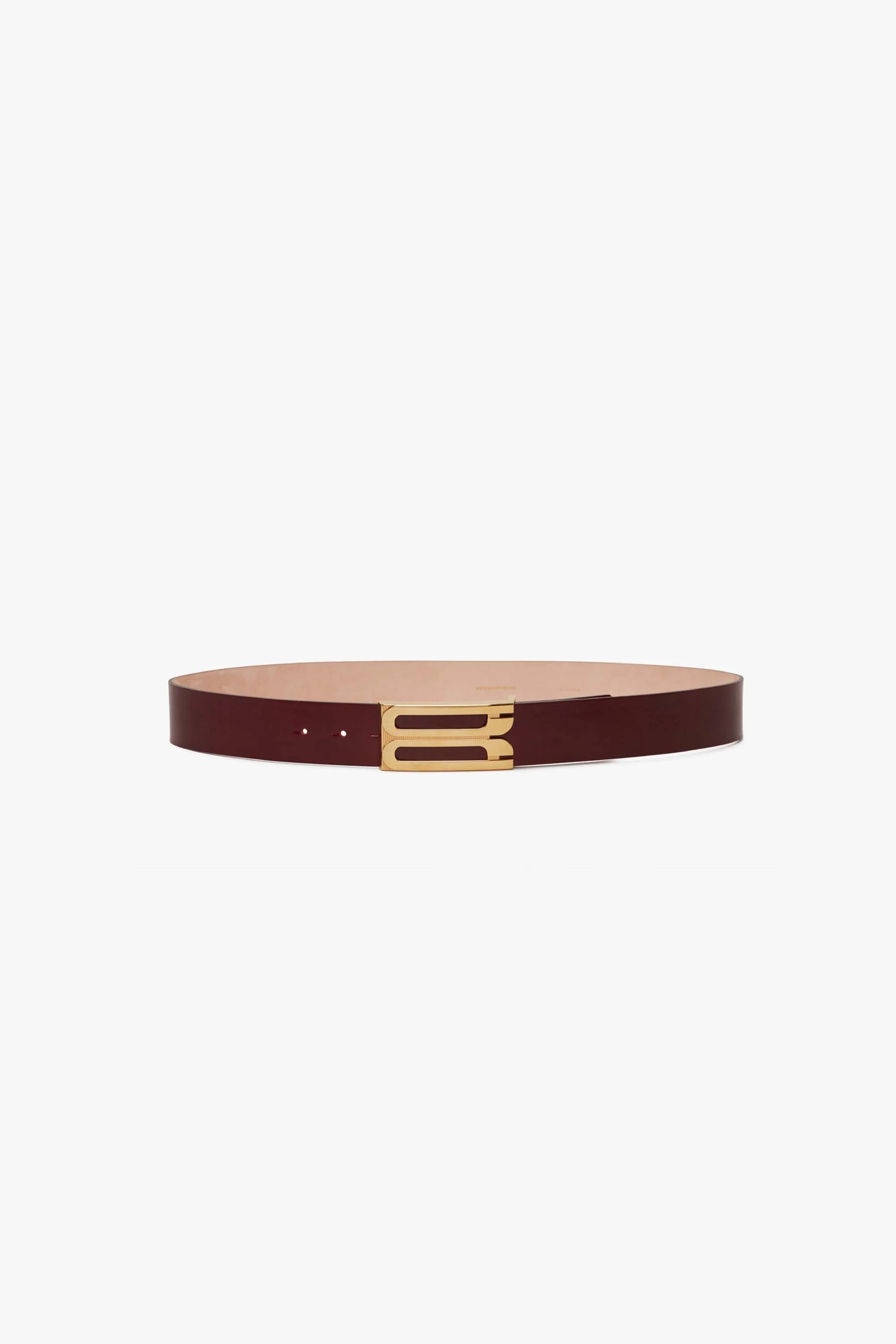 Jumbo Frame Belt In Burgundy Leather - 1