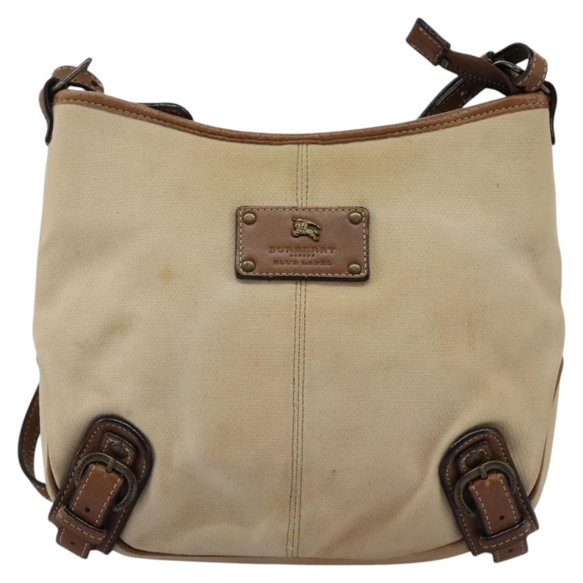 Burberry Blue Label Shoulder Bag Canvas Leather Beige - 13