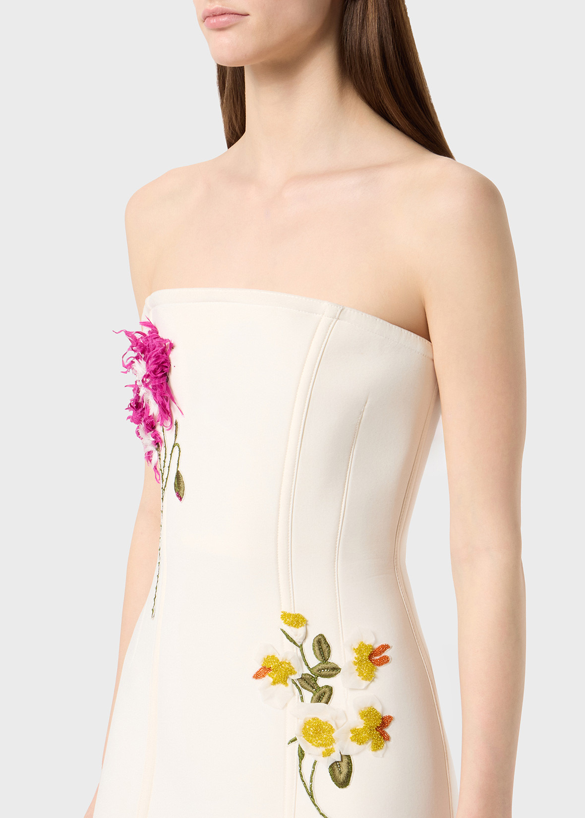 MIDI DRESS IN NEOPRENE WITH 3D EMBROIDERY - 5