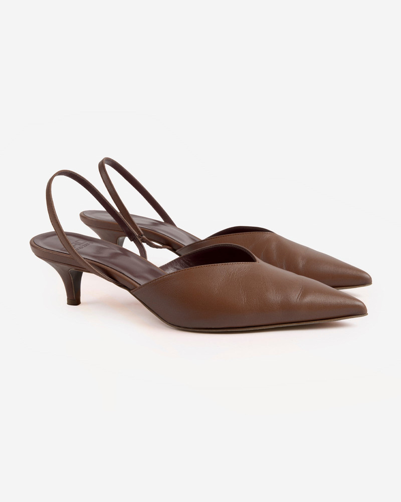 SLOWEAR Leather slingback pumps outlook