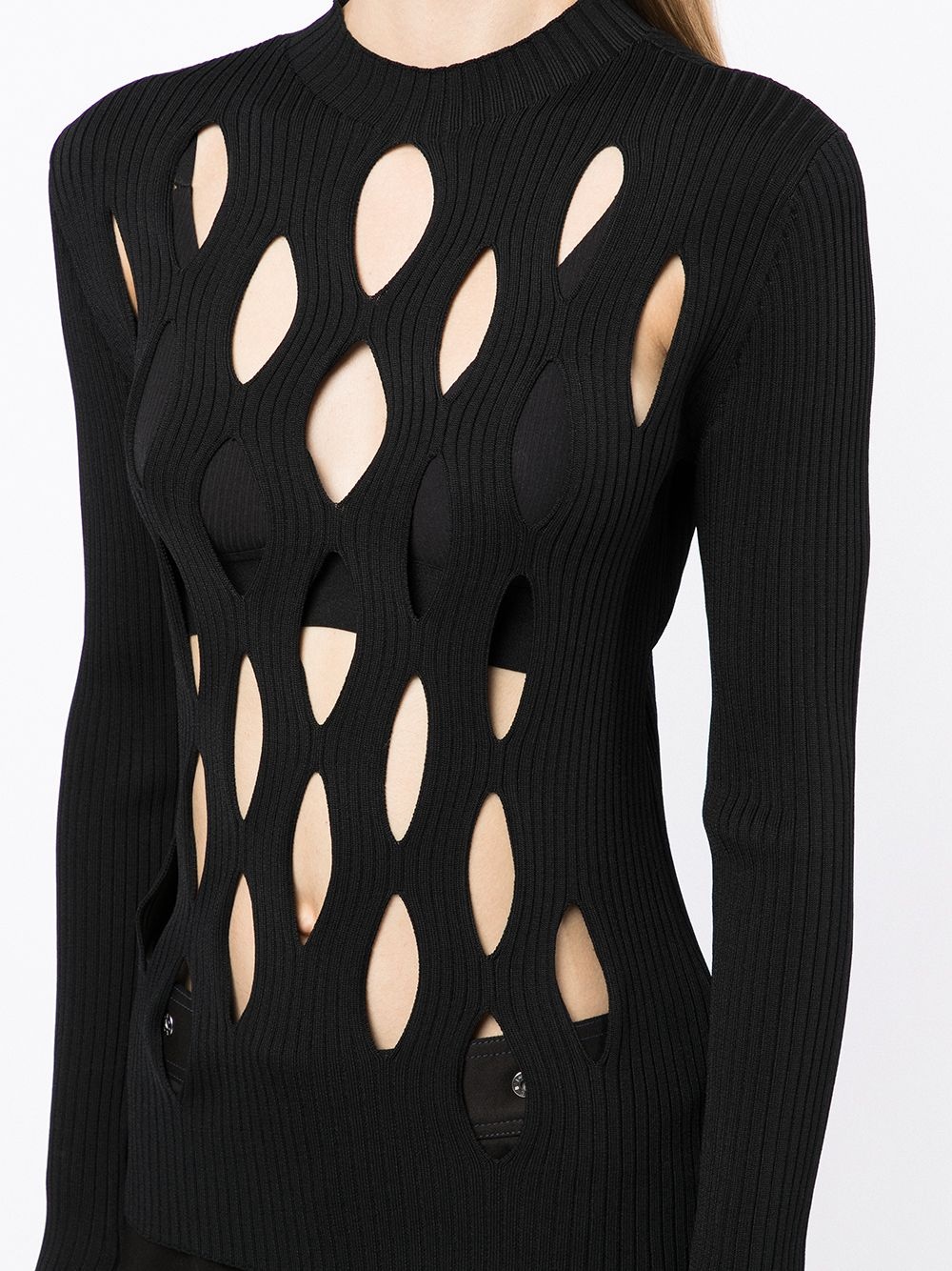 cut out-detail knitted top - 6