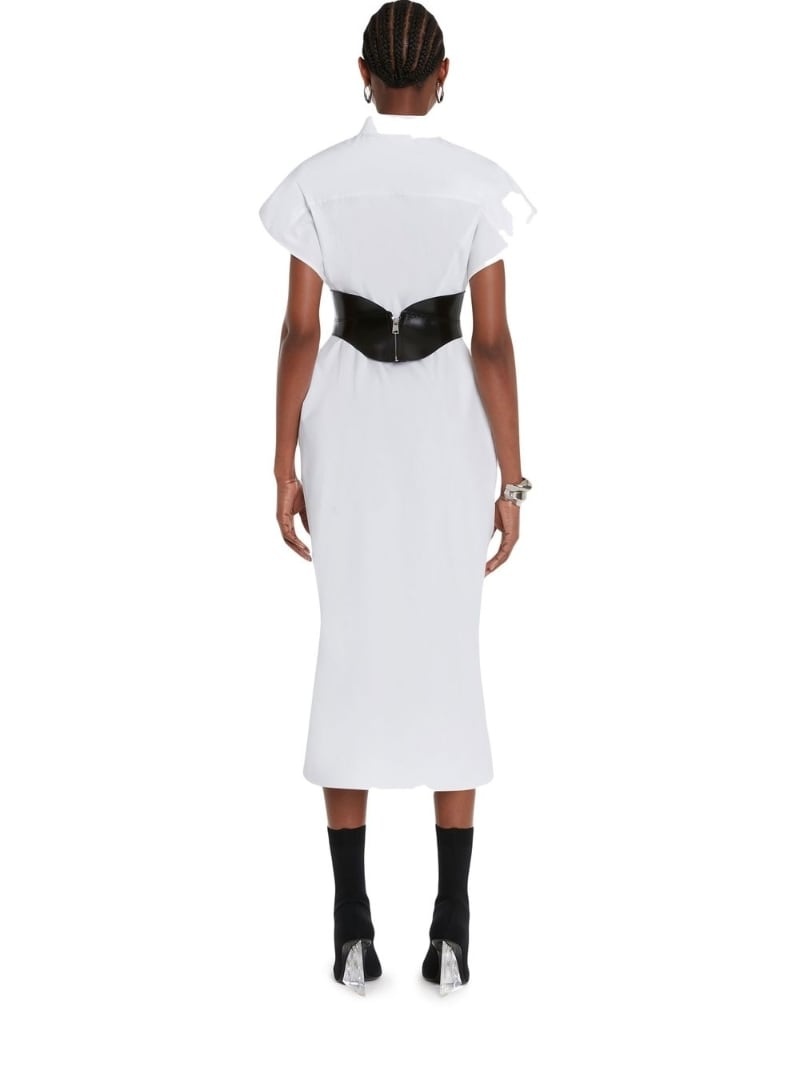 collared short-sleeved midi dress - 4