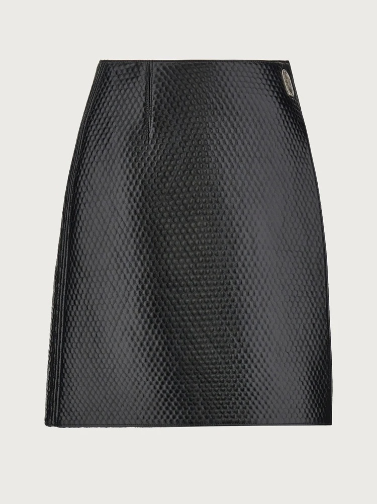 EMBOSSED NAPPA SKIRT - 1
