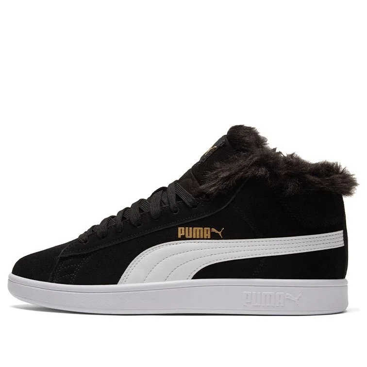 (WMNS) PUMA 스매쉬 V2 플러스 소매 중간 정상 운동화 검정 385005-01 - 1