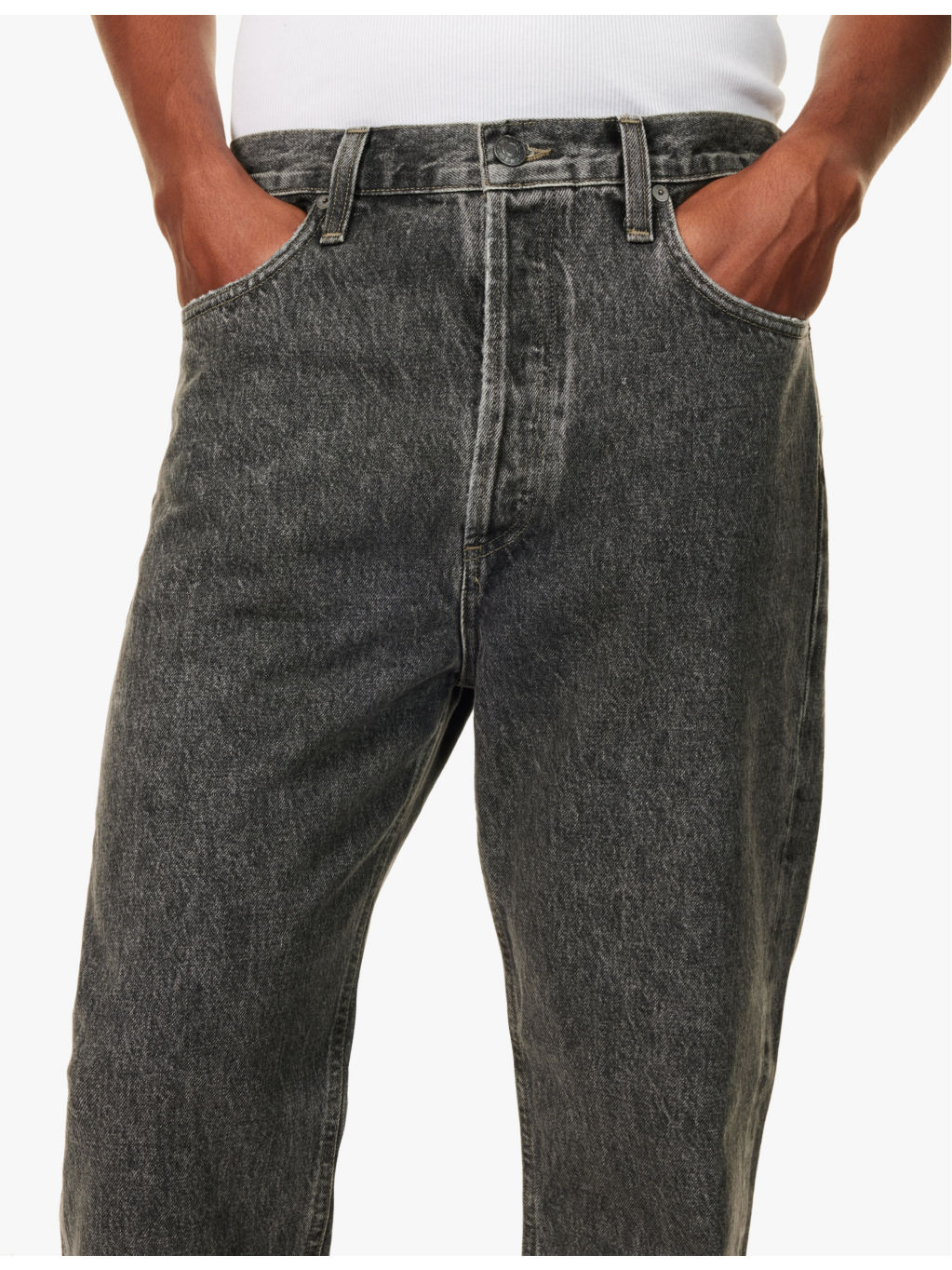90's faded-wash straight-leg recycled-denim jeans - 5