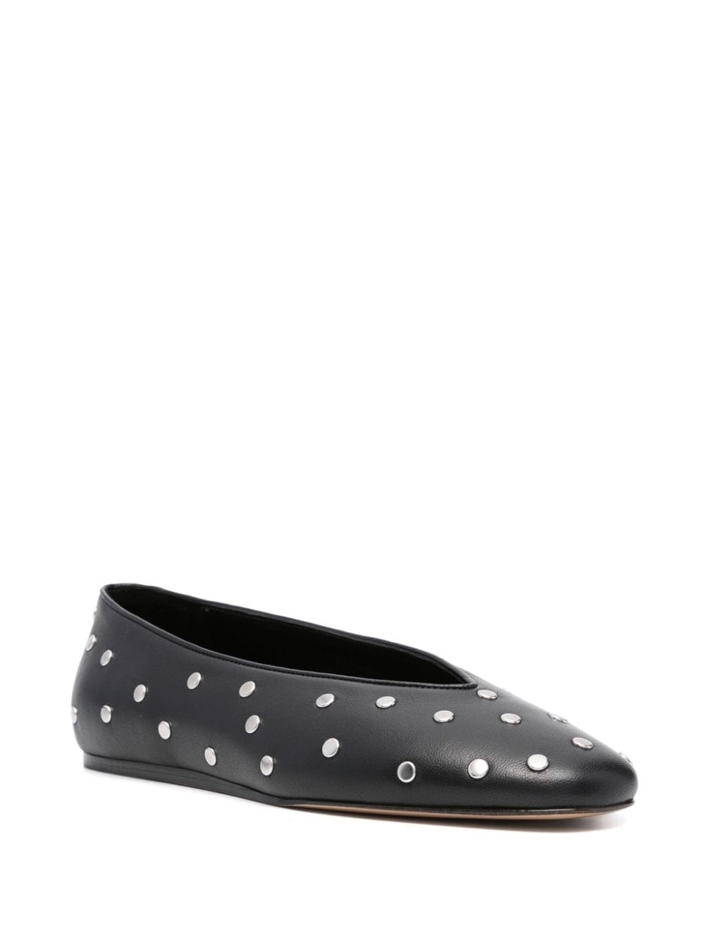 Luna stud-embellished leather ballerina shoes - 2