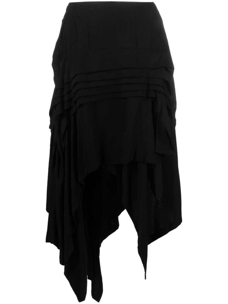 asymmetric wool-blend midi skirt 1