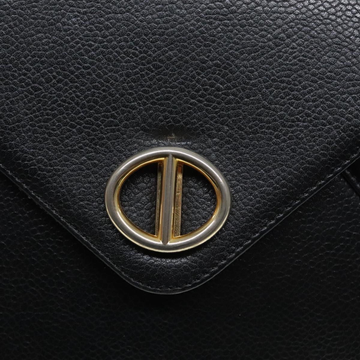 DIOR Hand Bag Leather Black Gold - 12