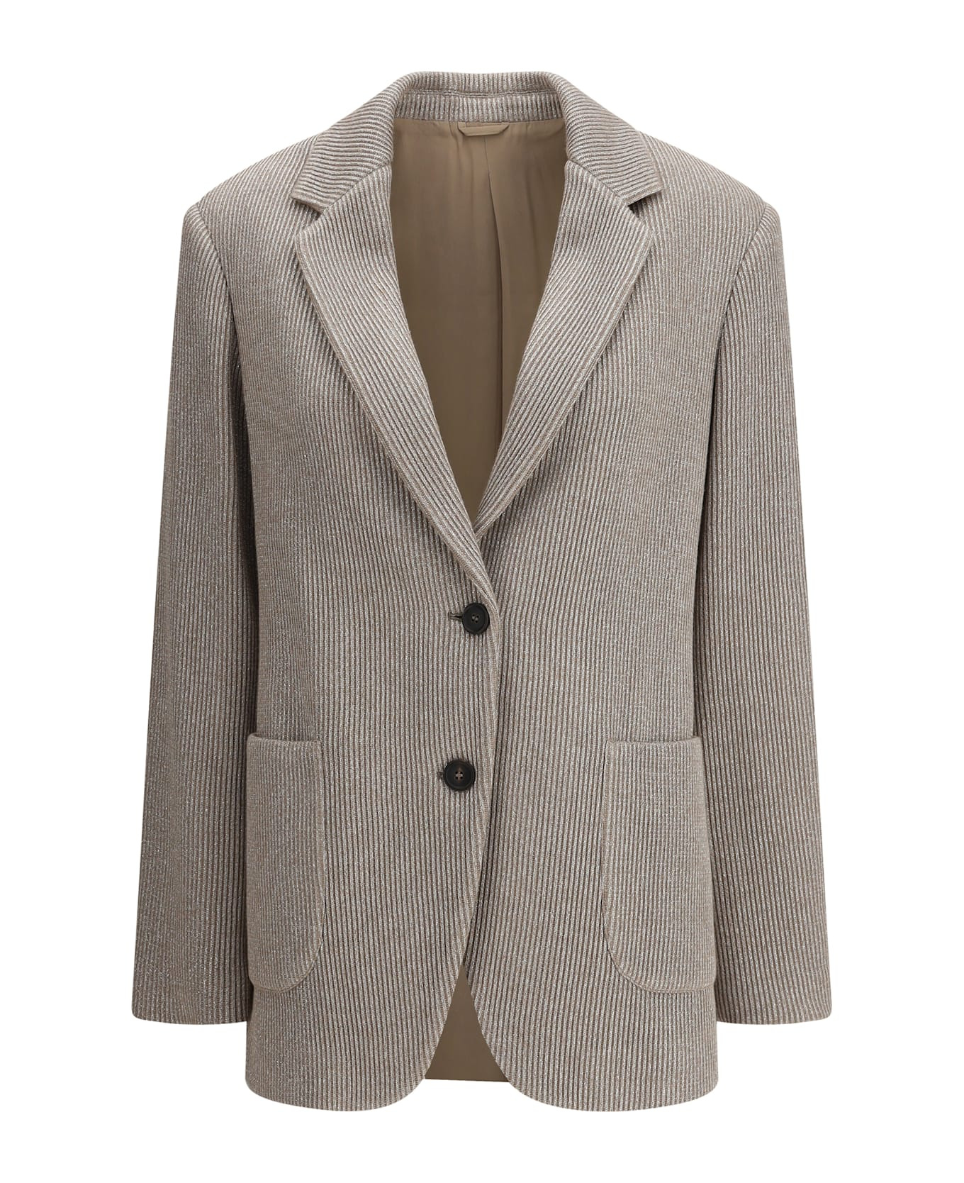 Ribbed Deisgn Lurex Jacket - 1