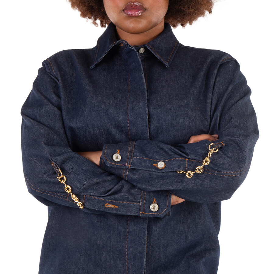 Loewe Leather Patch Chain Shirt Dress - 4