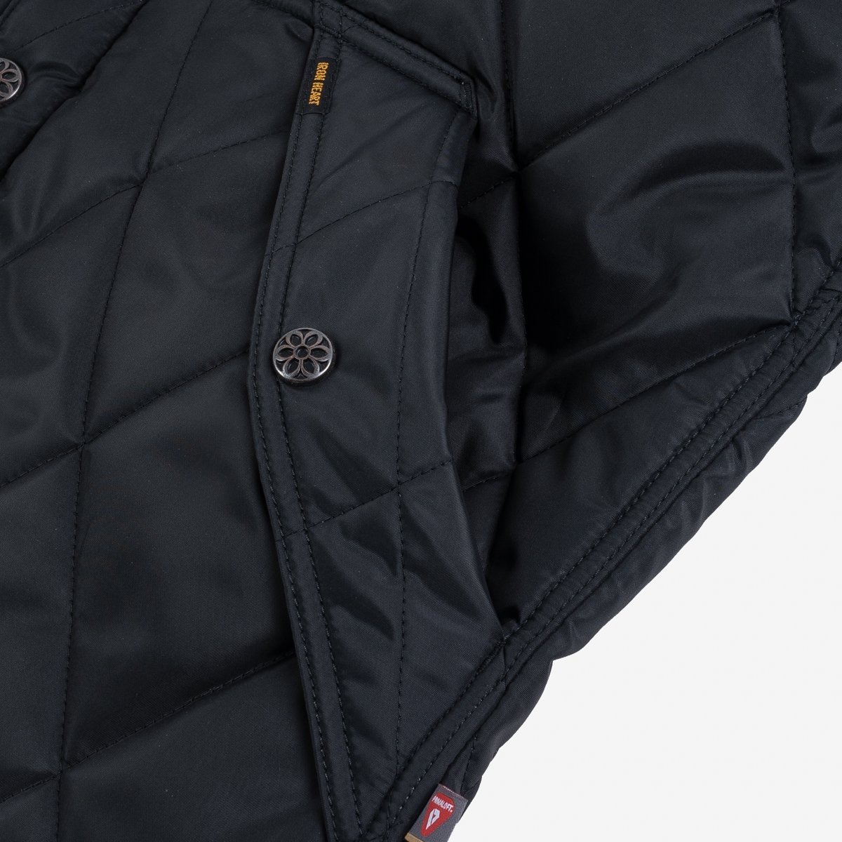 IHV-44-GA Iron Heart x GOOD ART HLYWD Primaloft® Gold Quilted Vest - Black - 17