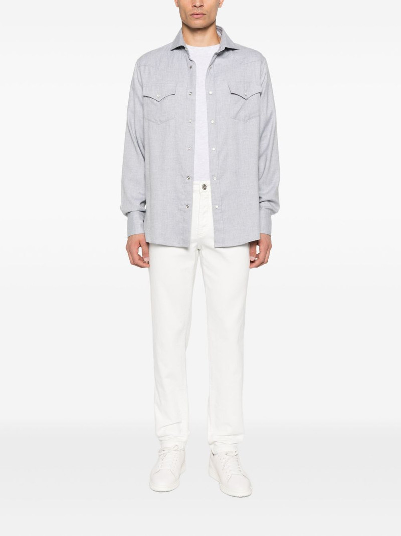 Brunello Cucinelli double-pocket long-sleeve shirt outlook