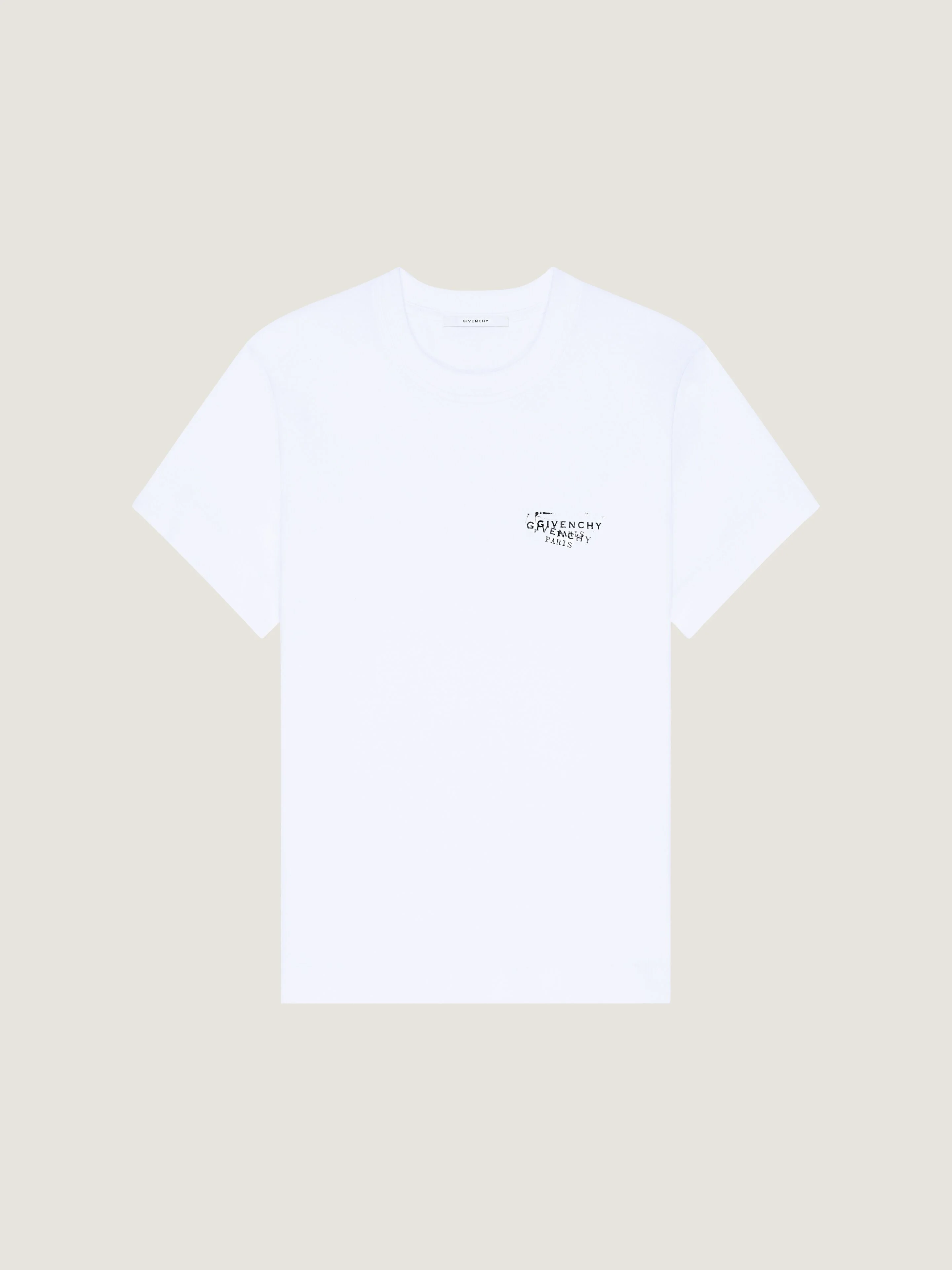 T-SHIRT IN COTTON WITH GIVENCHY STAMP PRINT - 1