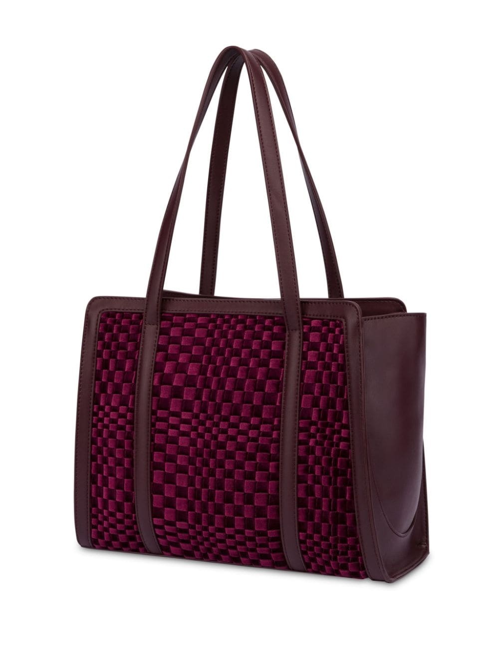 woven velvet tote bag - 1