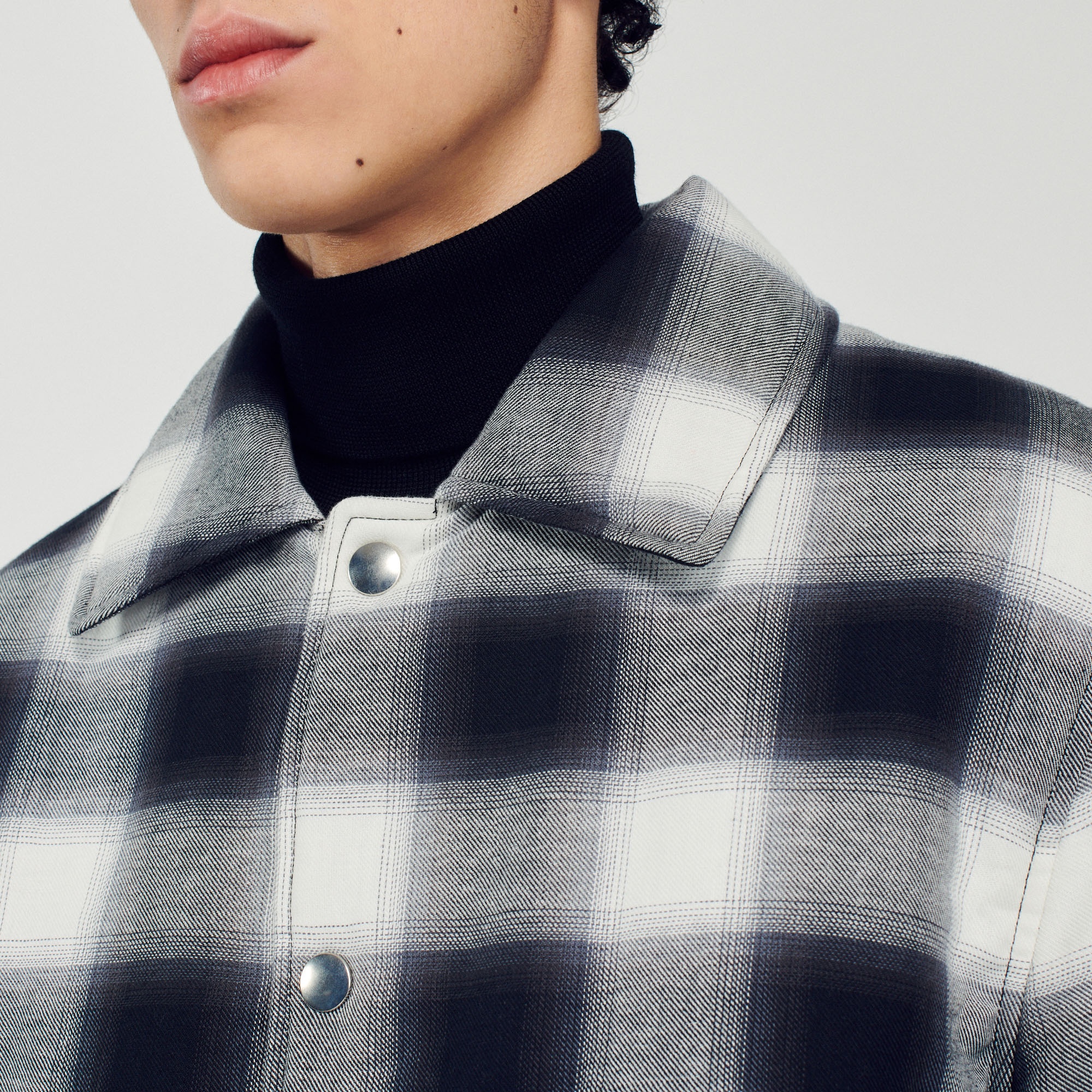 Quilted checked jacket - 4