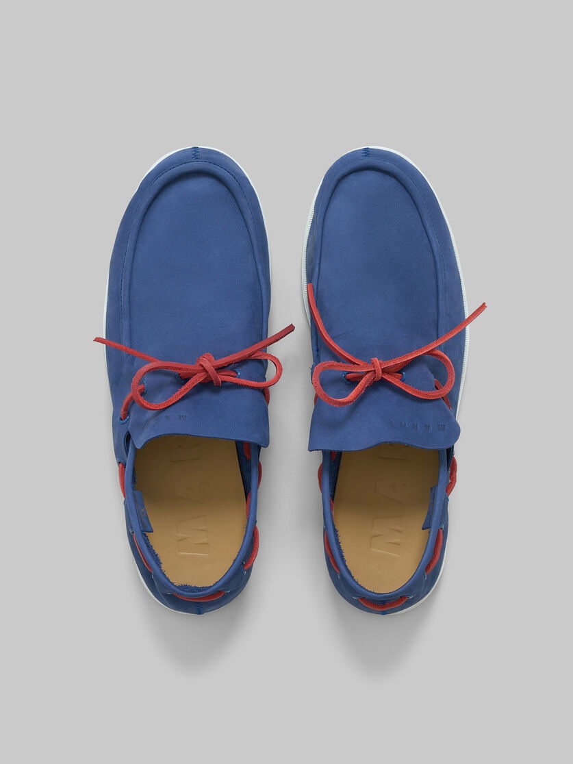 BLUE NUBUCK BOAT LOAFER - 4