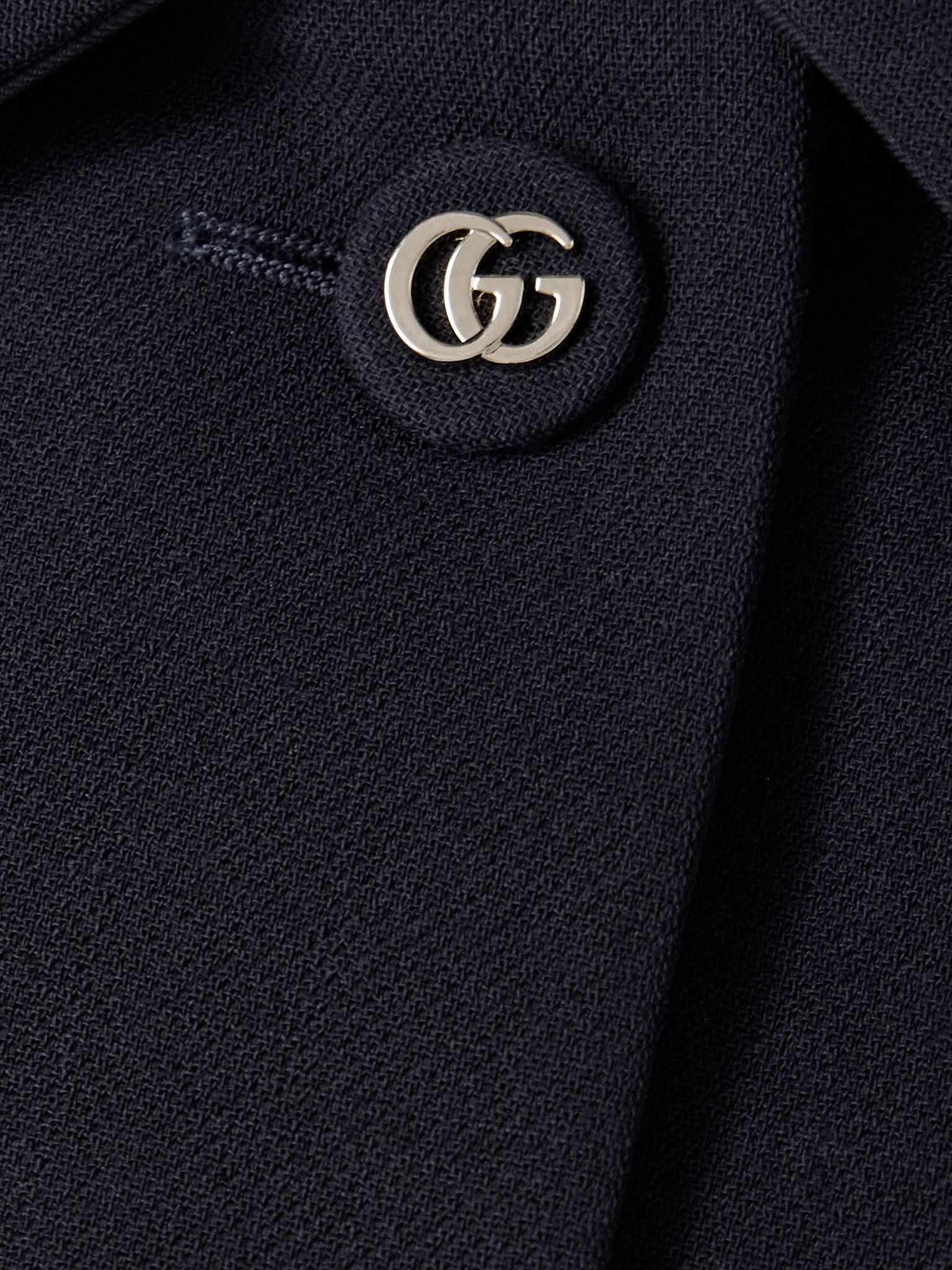 Wool-crepe jacket Navy - 5
