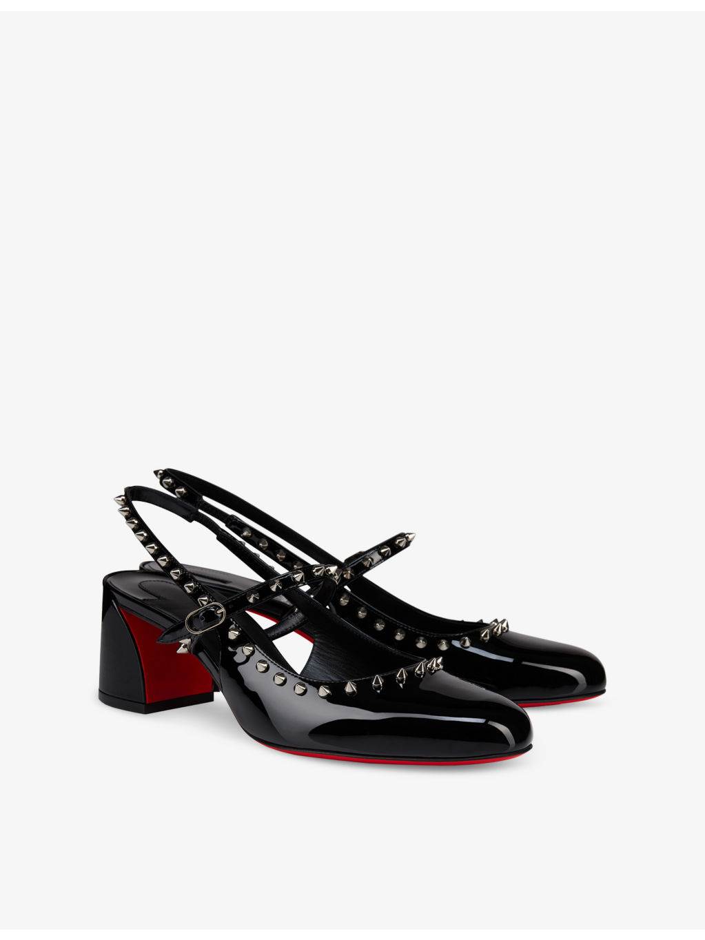 Janispikes 55 Patent-Leather Heeled Courts - 4