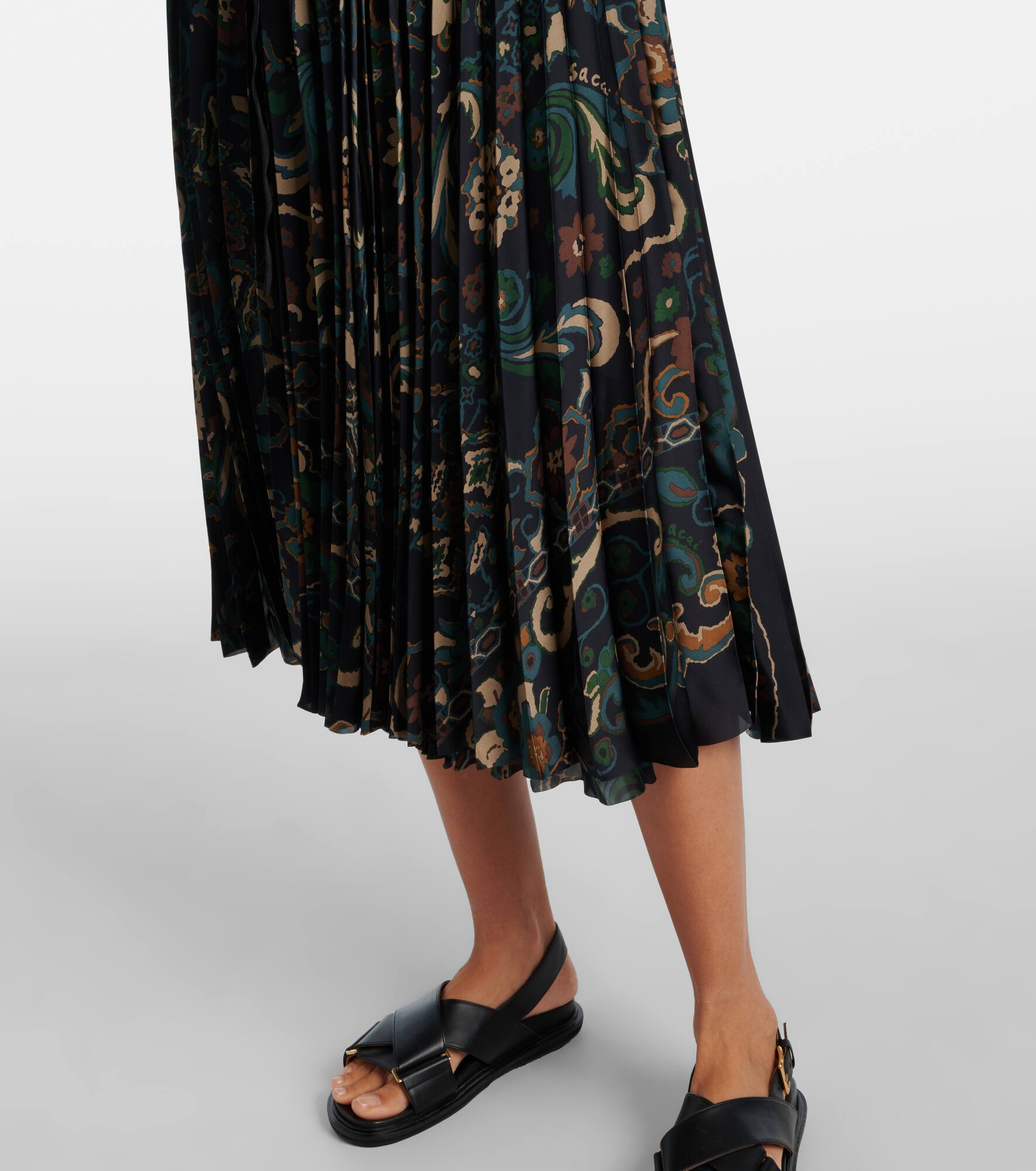 Floral pleated midi skirt - 5