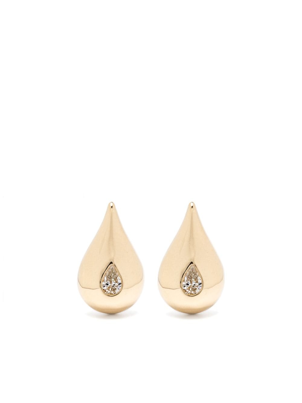 18kt yellow gold diamonds teardrop-shaped earrings - 1