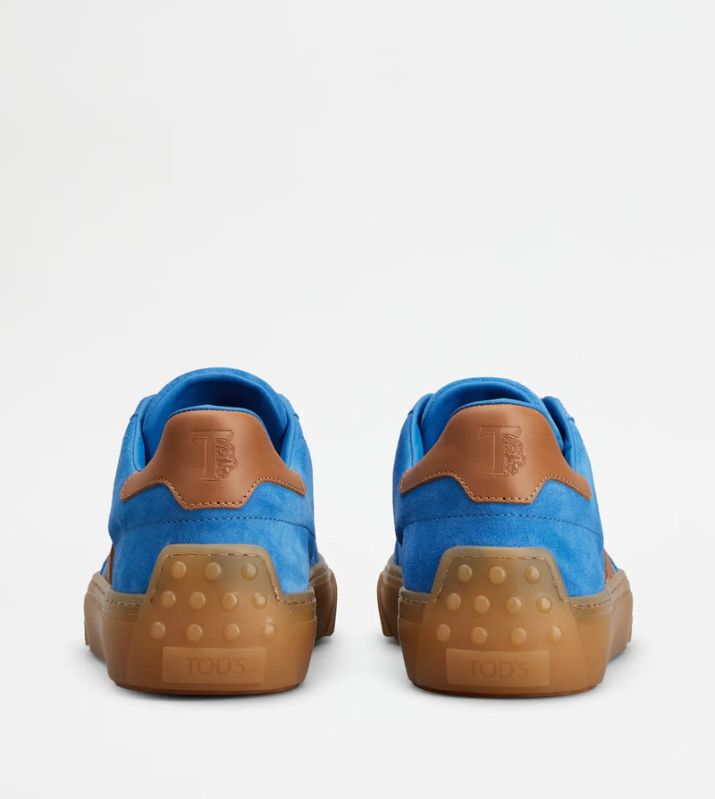 TOD'S SNEAKERS IN SUEDE - LIGHT BLUE, BROWN 3