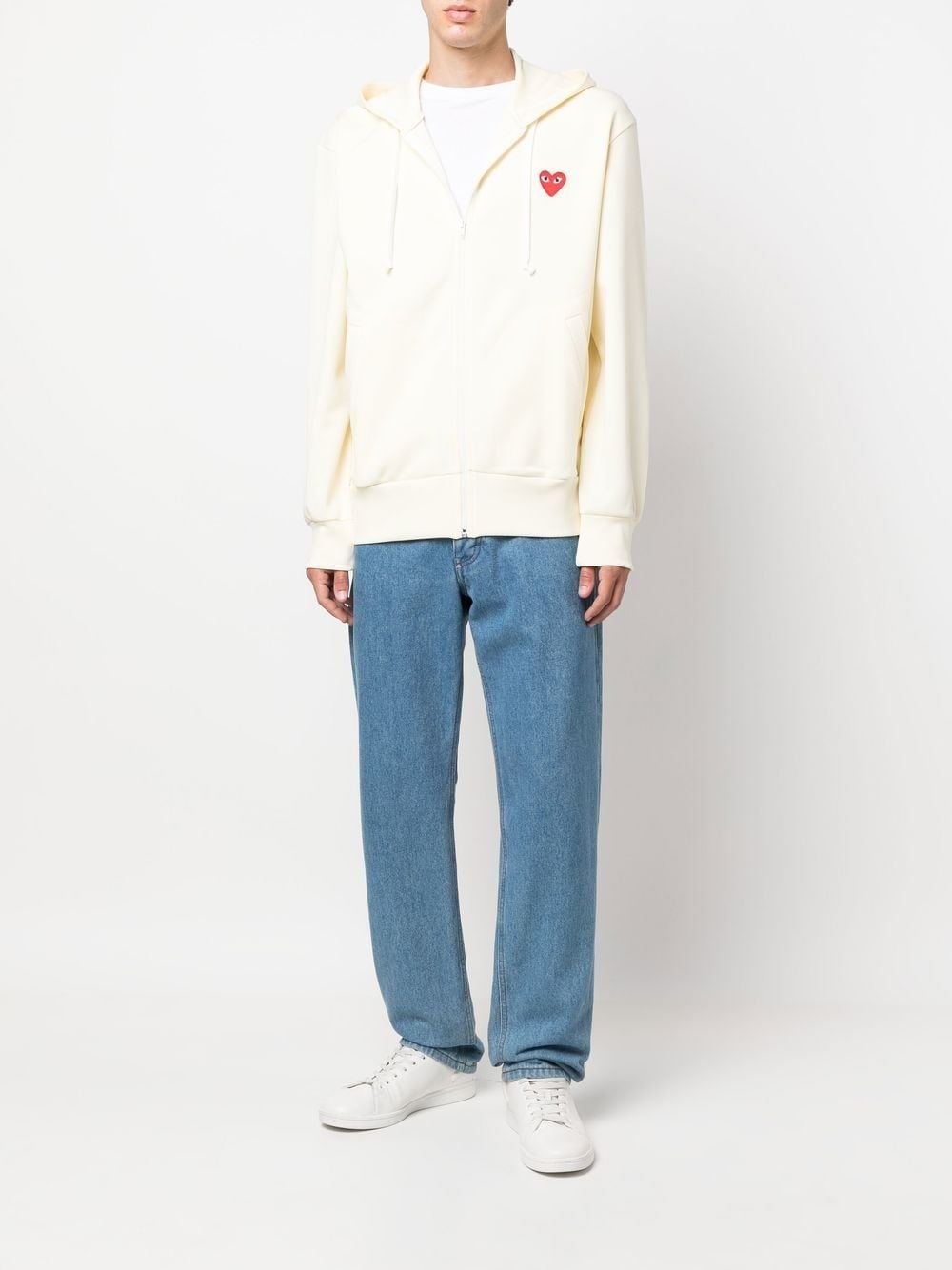 HEART-PATCH ZIP-UP HOODIE - 5