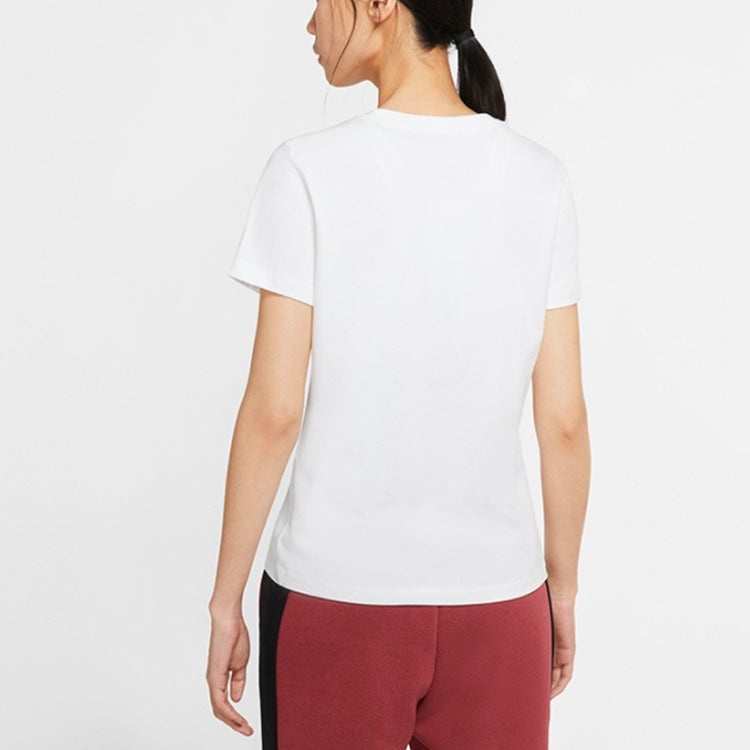 (WMNS) Nike Cartoon Logo Knit Short Sleeve 'White' CW6758-100 - 4