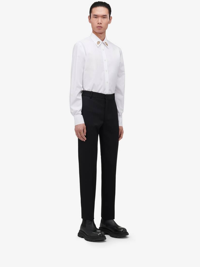 Men's Tailored Cigarette Trousers in Black - 3