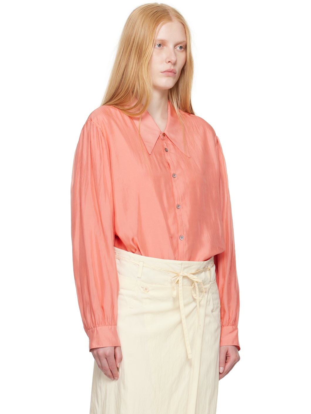 Pink Light Pointed Collar Shirt - 2
