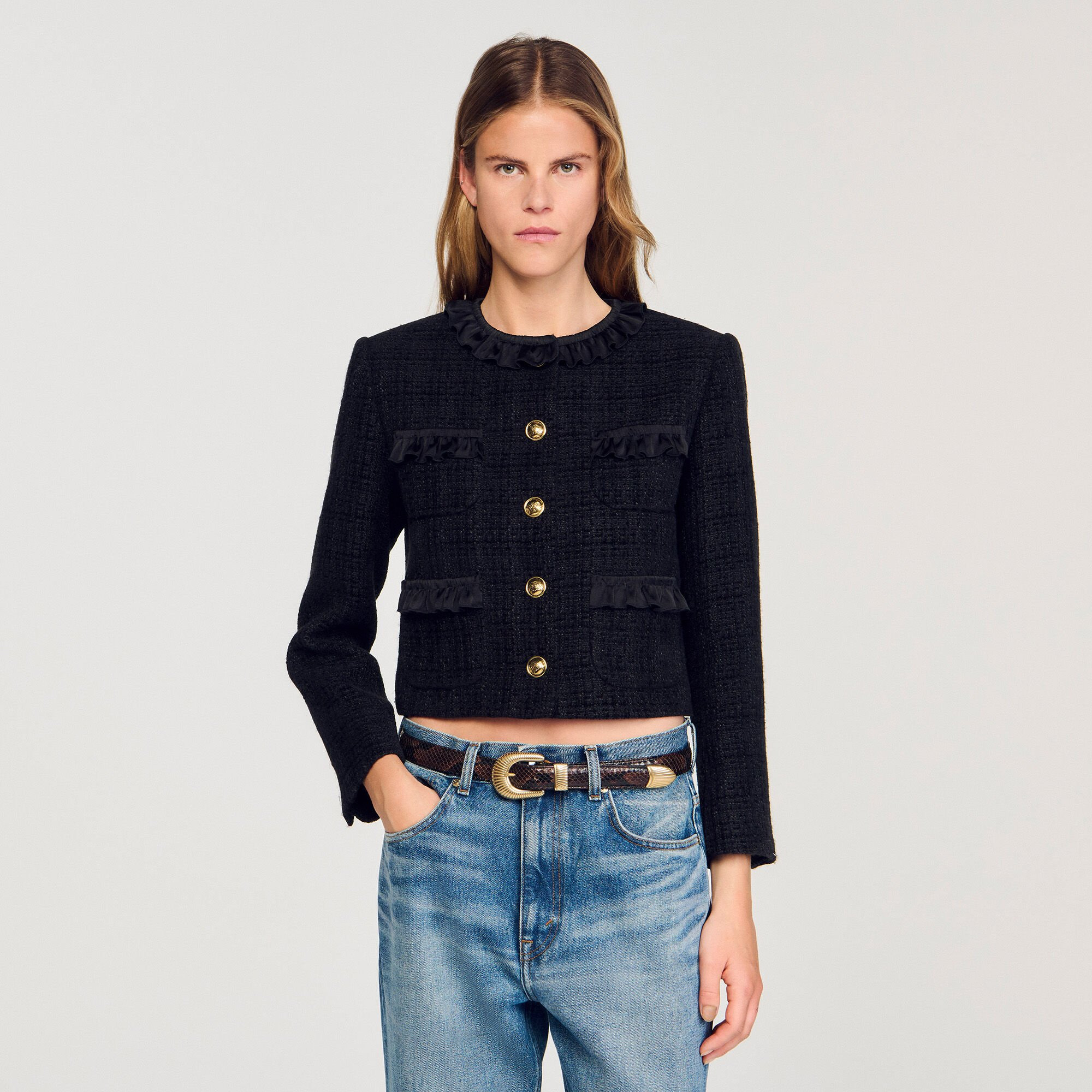 RUFFLED TWEED JACKET - 4