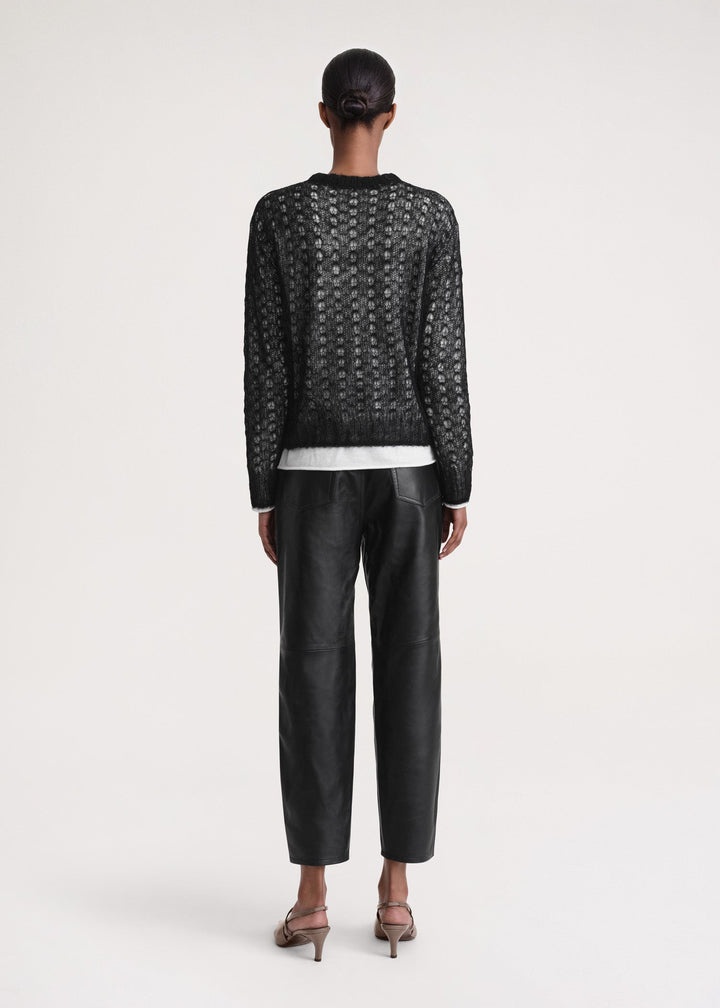Mohair lace knit black - 4