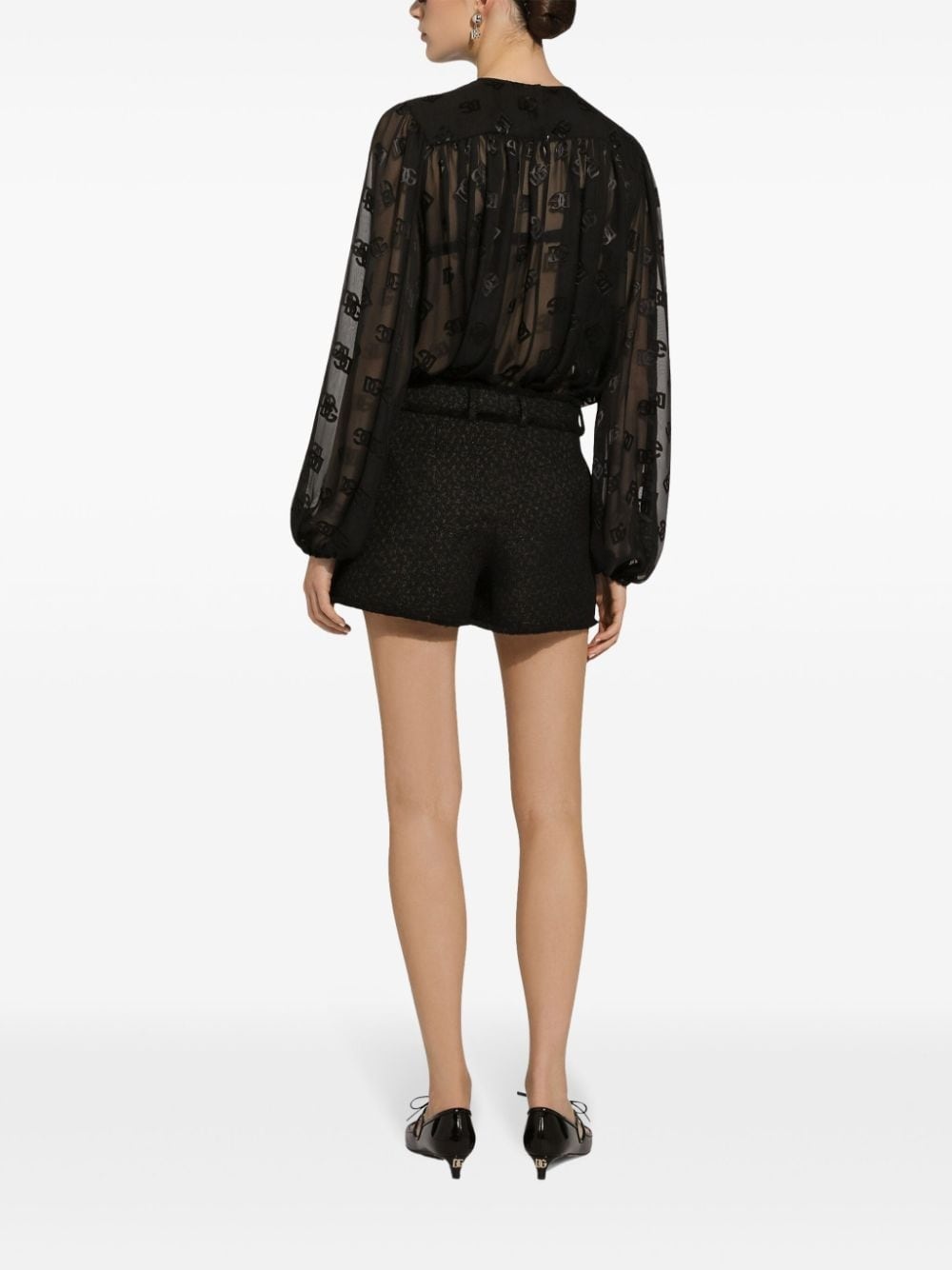 frayed detailing tailored shorts - 4
