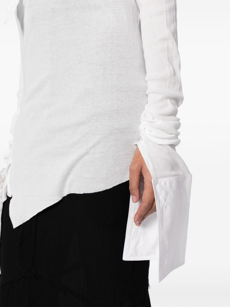 knitted-panel poplin shirt 5
