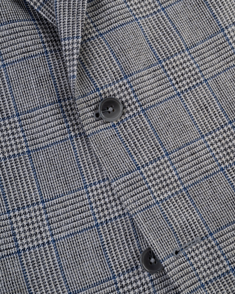 J. PRESS GREY & BLUE GLEN PLAID PURE LINEN SPORT COAT - TRIM FIT outlook