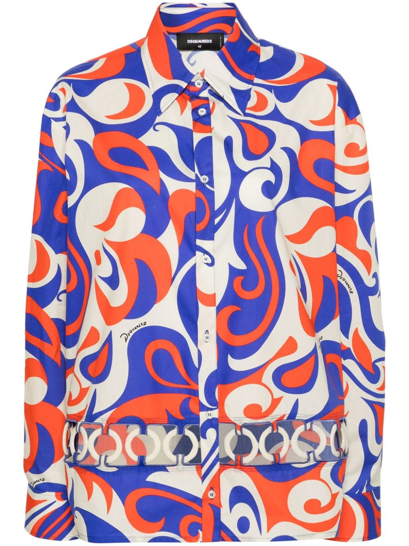 cut-out detail cotton shirt 1