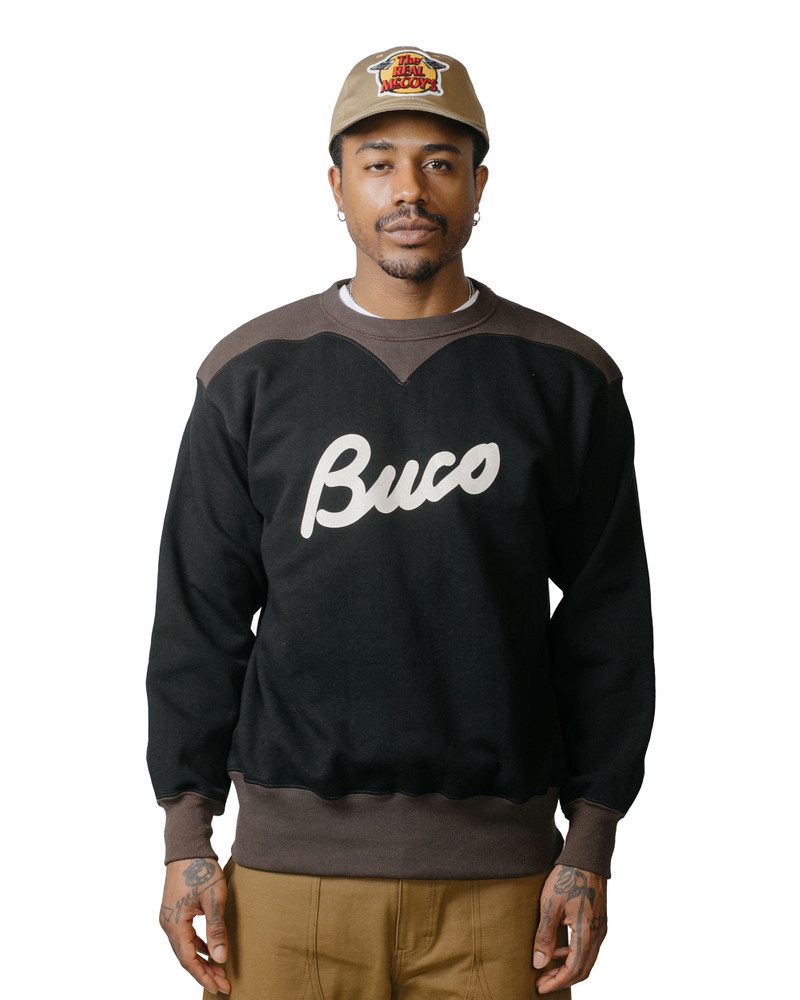 The Real McCoys BC23105 Buco Two-Tone Sweatshirt / Buco Black/Grey outlook