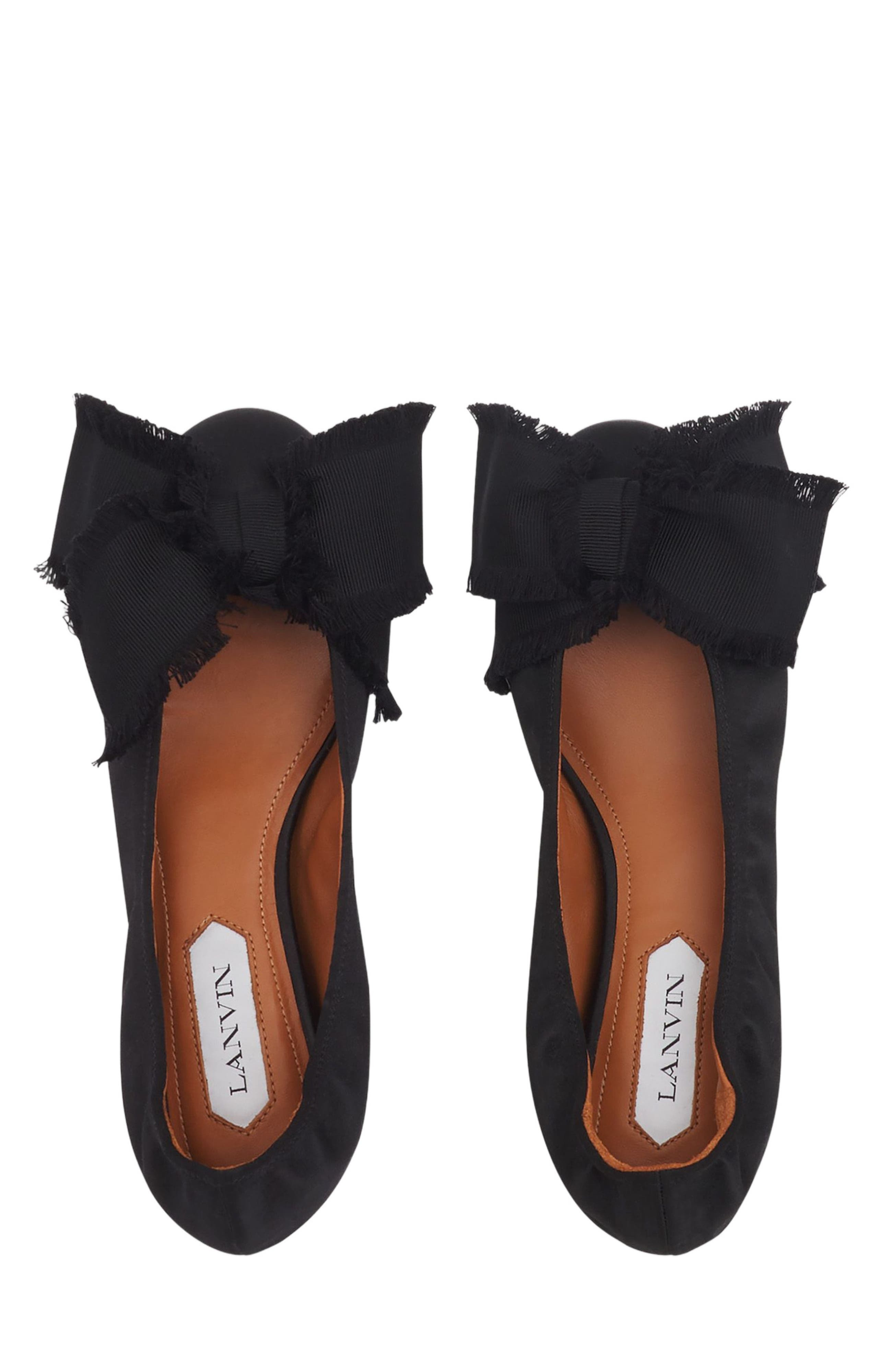 Lanvin Ballerina Flat With A Satin Bow in Black at Nordstrom - 3