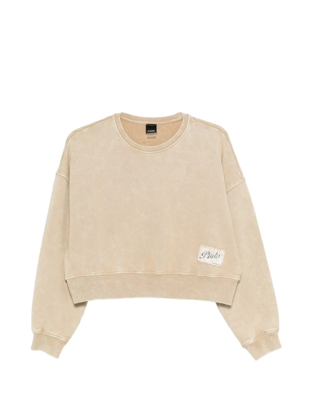 cropped label sweatshirt - 1