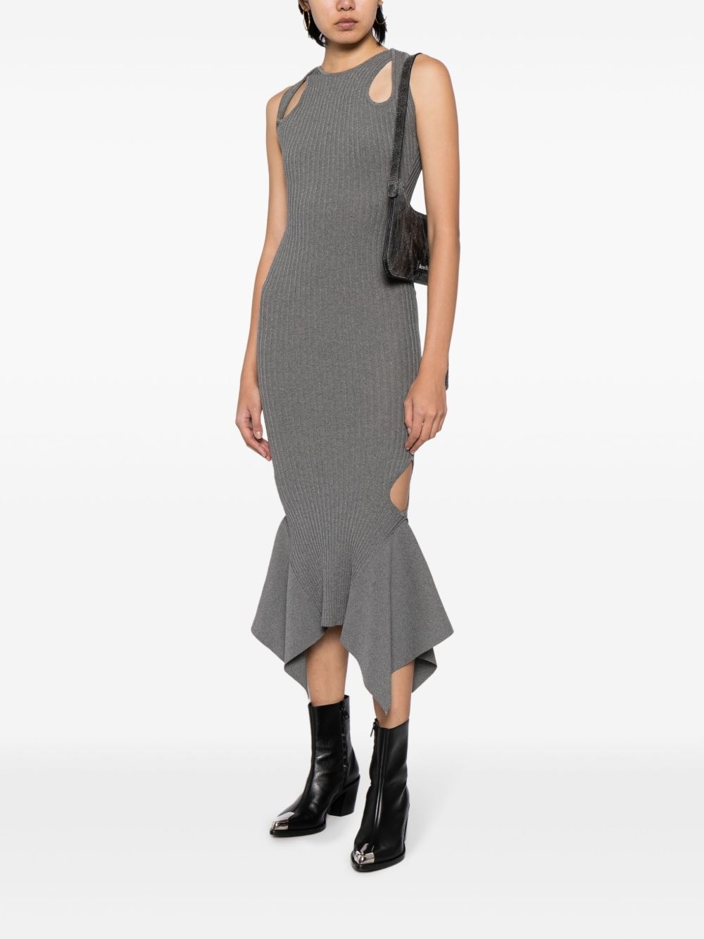 cut-out ribbed midi dress - 2