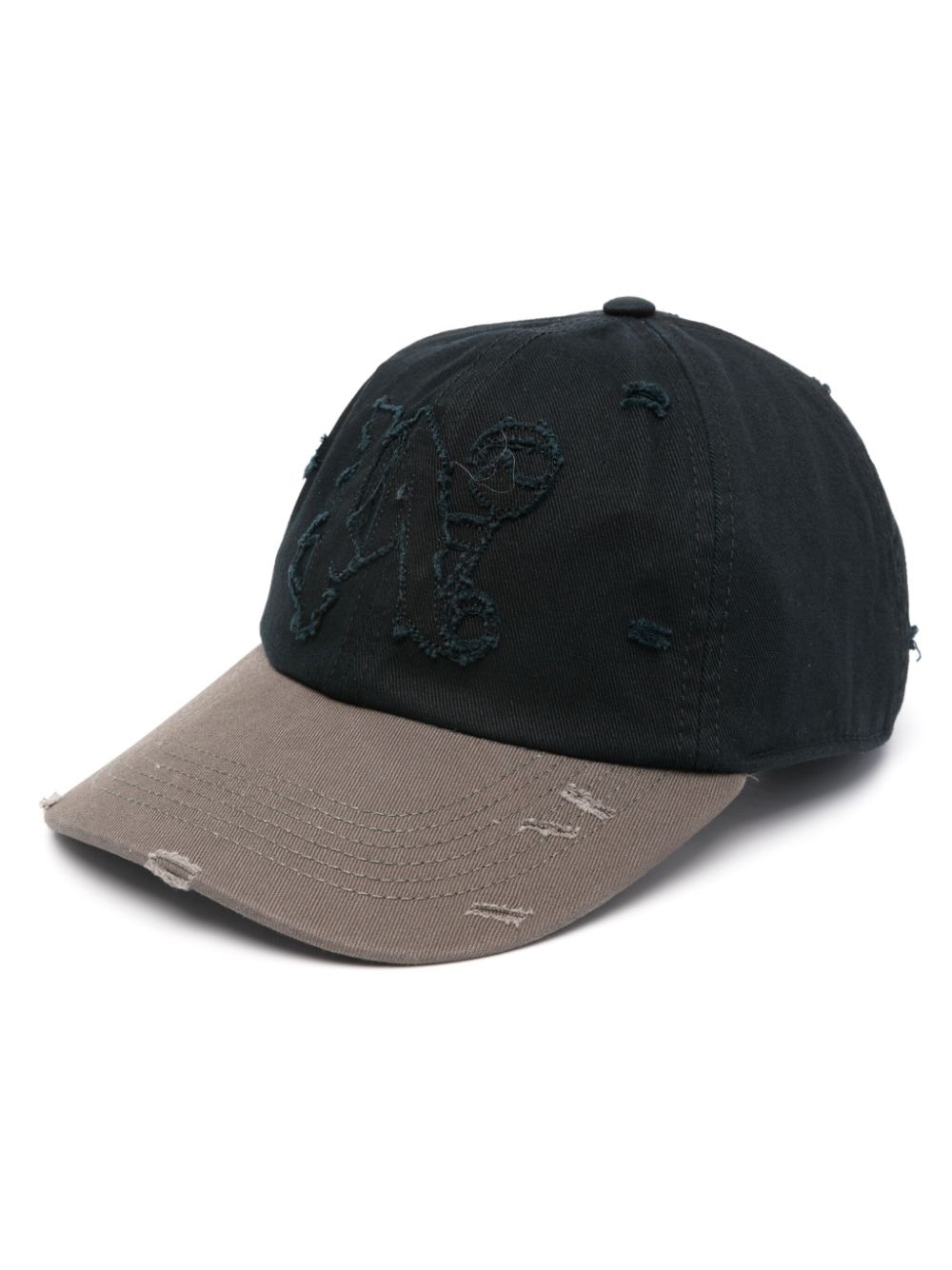 logo-patch distressed baseball cap - 1