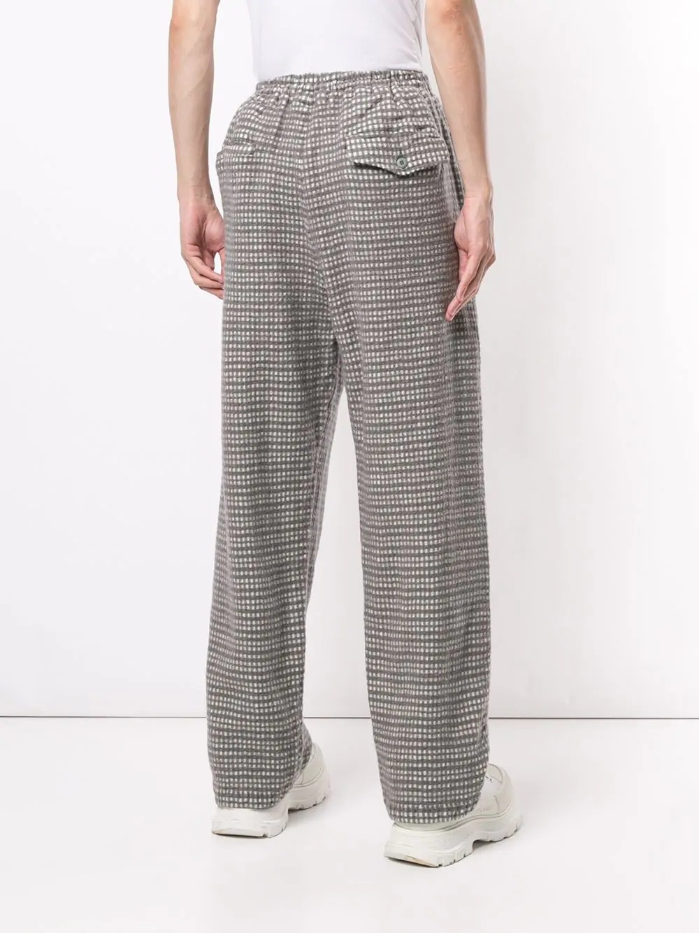 micro-plaid print trousers - 4