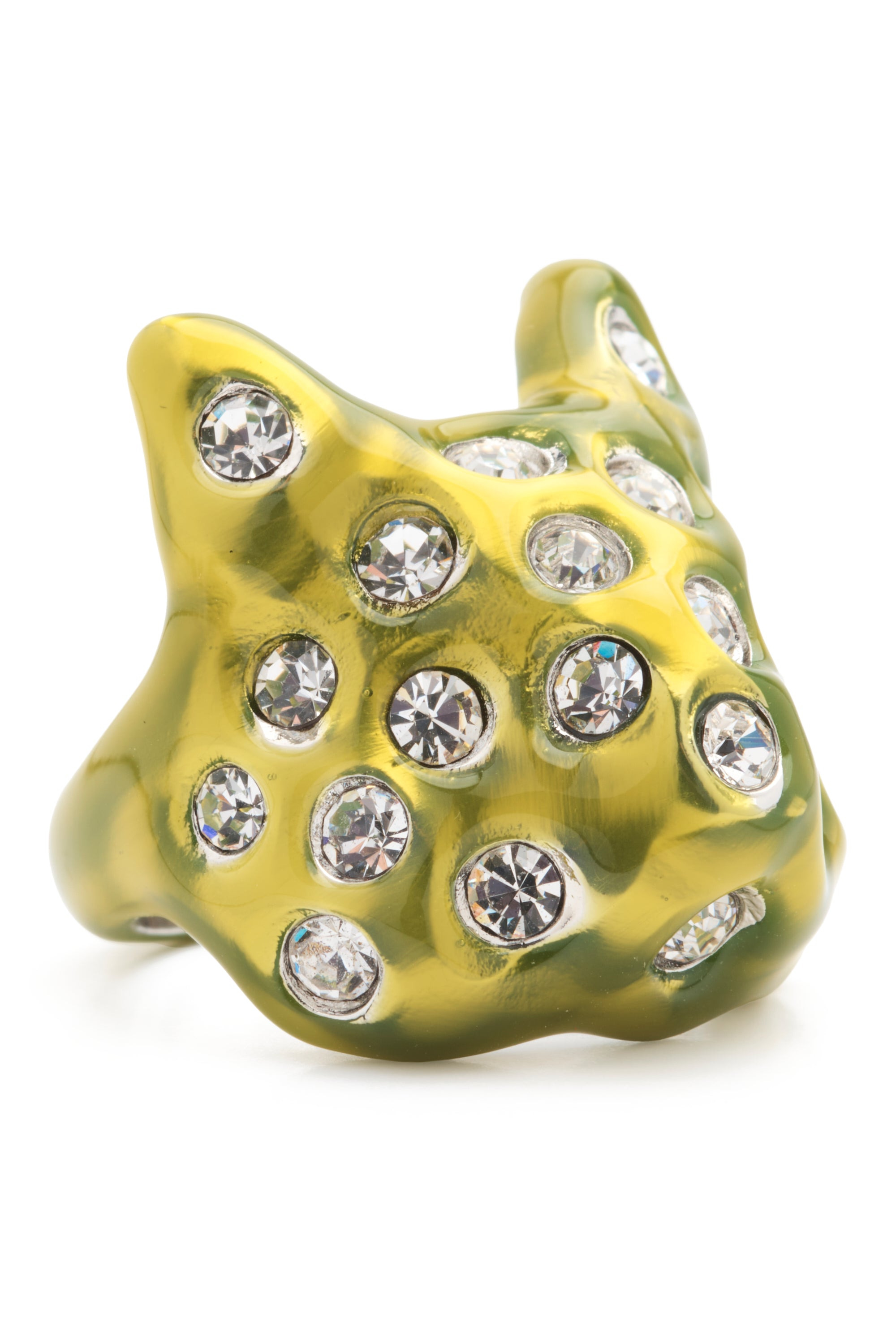 LIME PUFFY BUNNY RING - 3