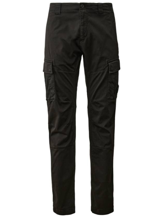 Stretch Sateen Ergonomic Lens Cargo Straight Pants Black - 1