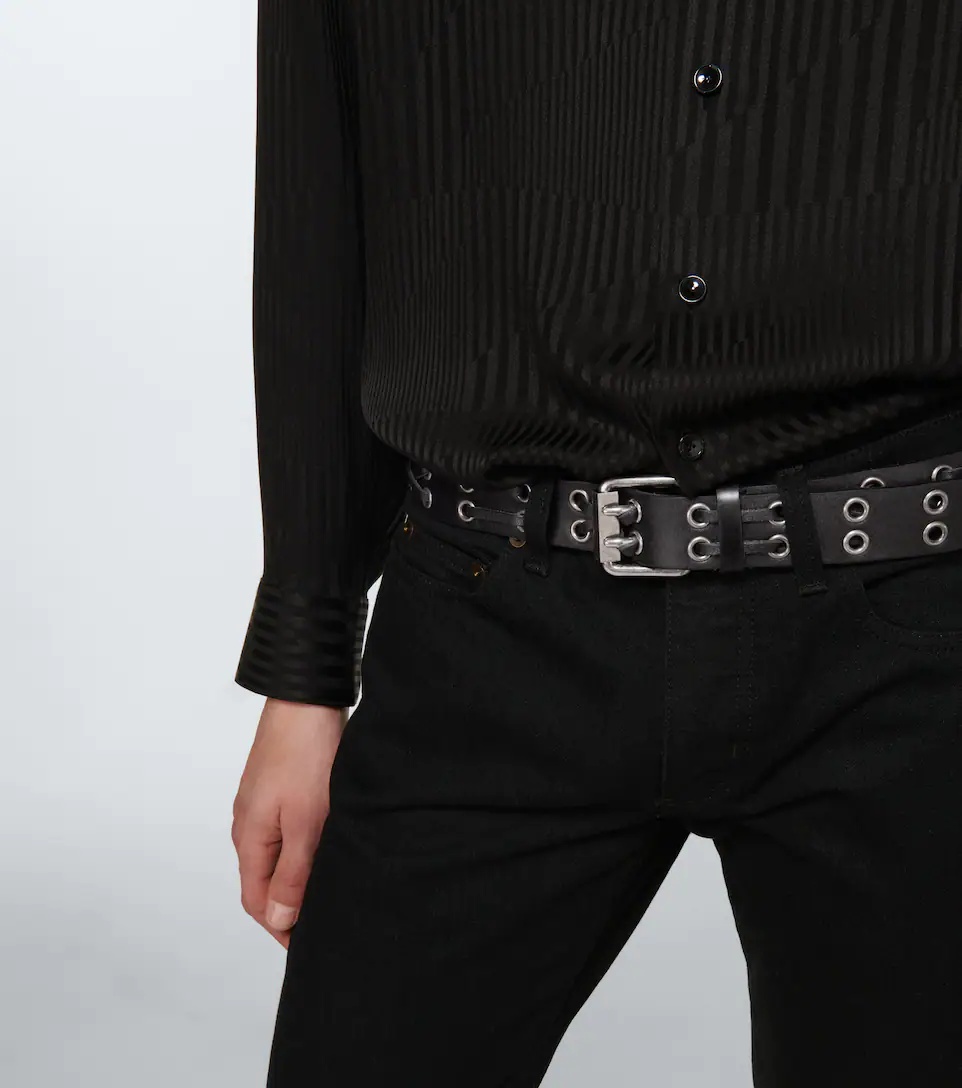 Leather eyelet belt - 3