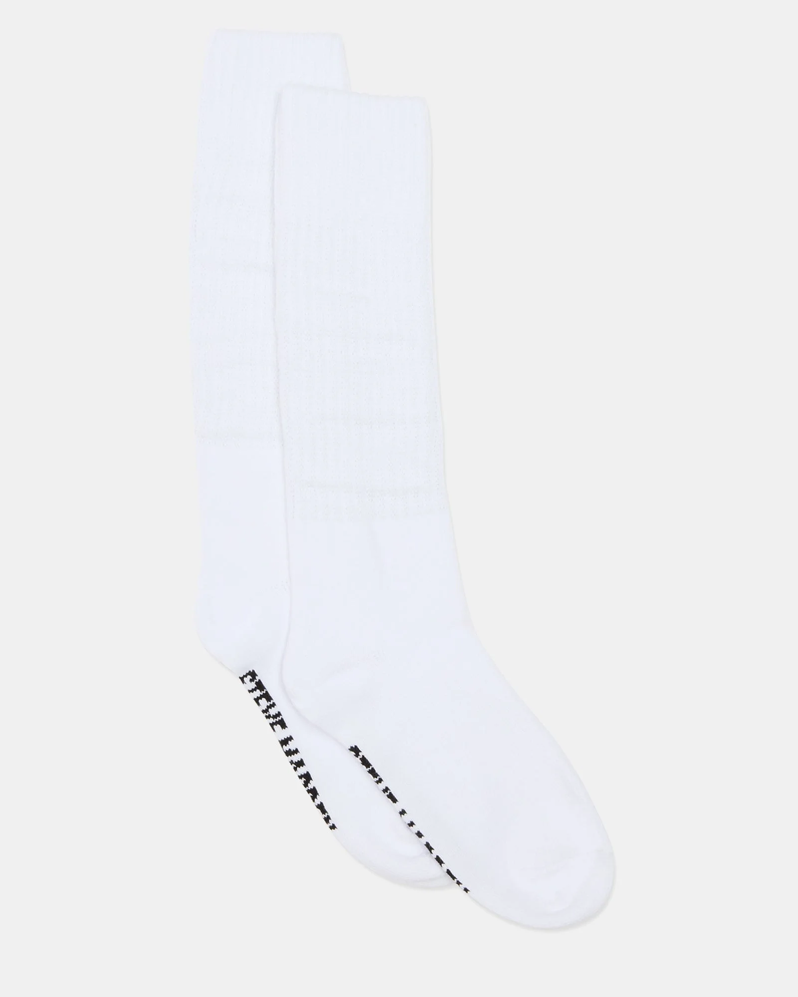 2 PACK RIBBED SLOUCH SOCKS WHITE - 1