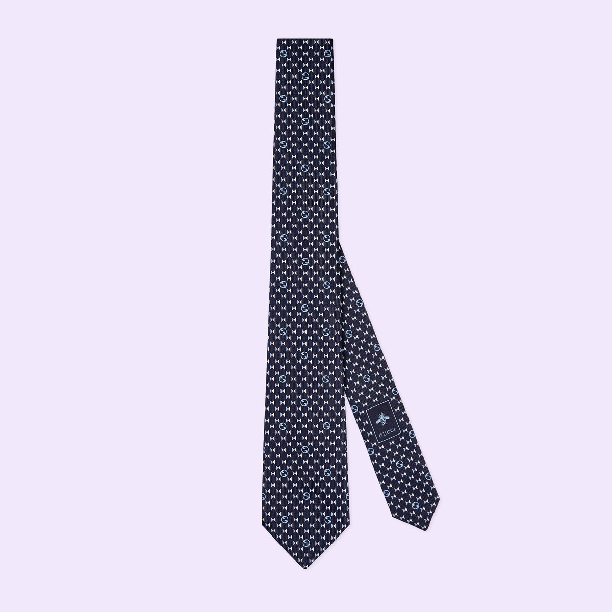 Round Interlocking G silk tie - 1