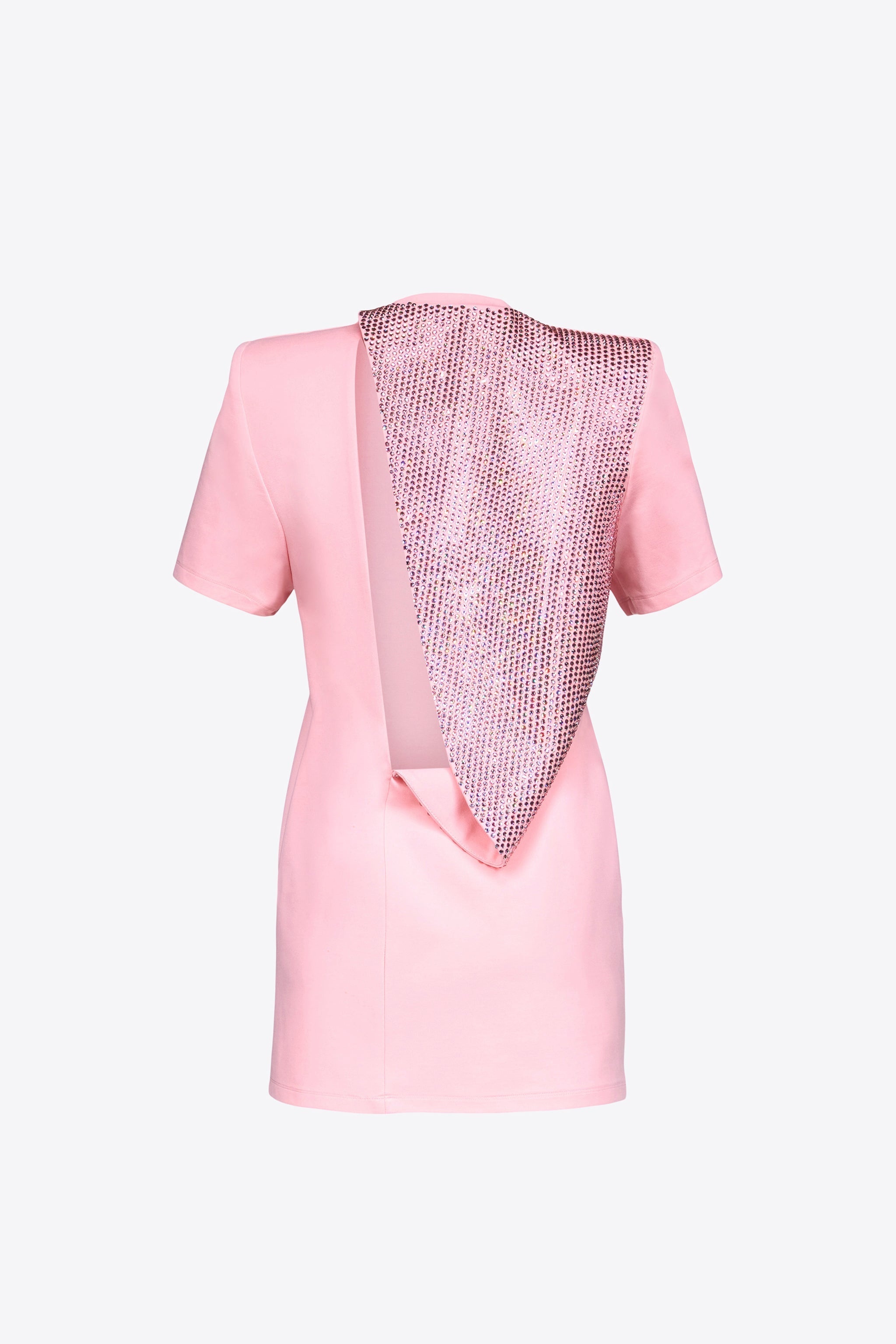 CRYSTAL EMBELLISHED SLIT T-SHIRT DRESS - 2