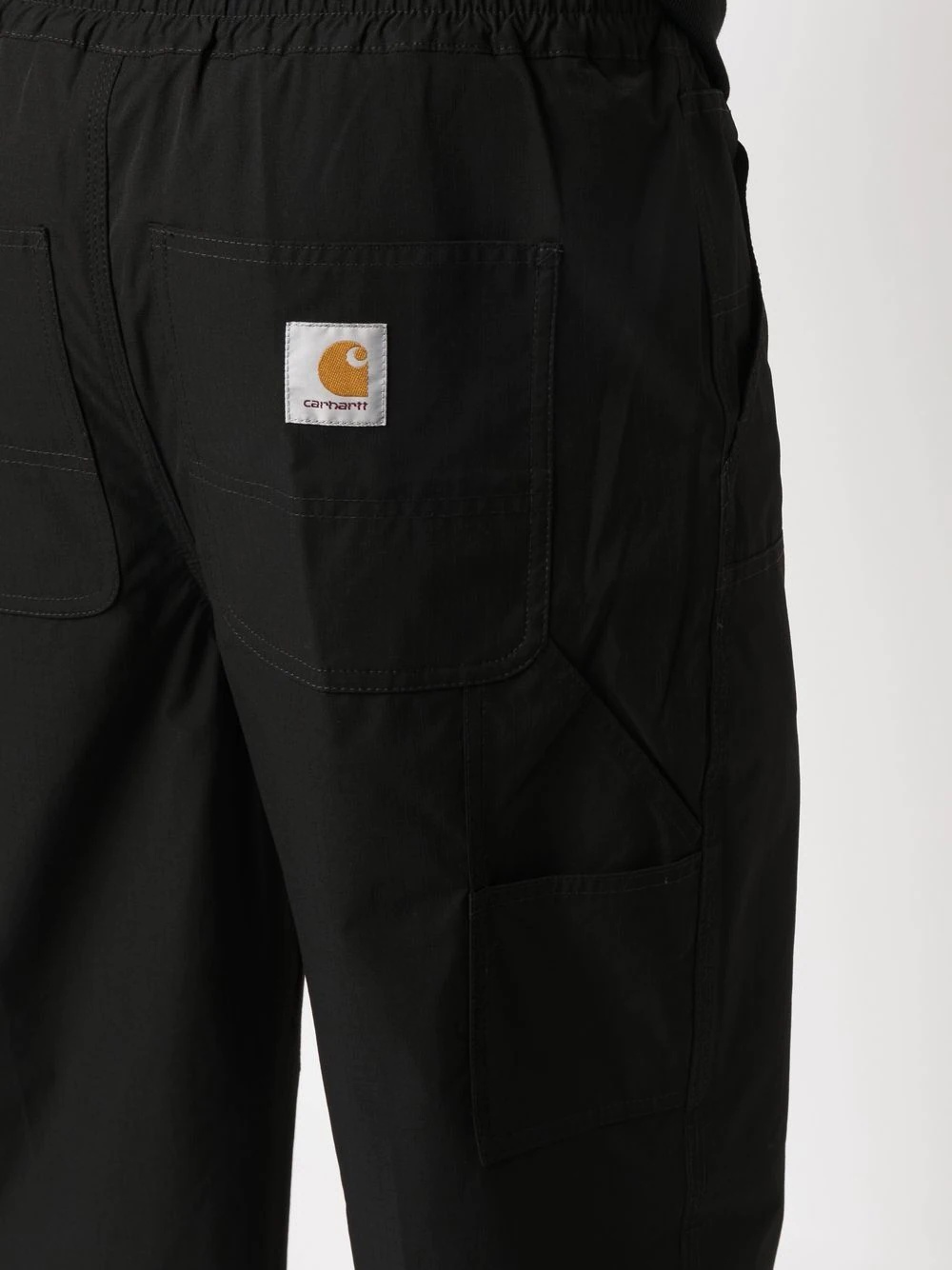 logo-patch straight-leg trousers - 5