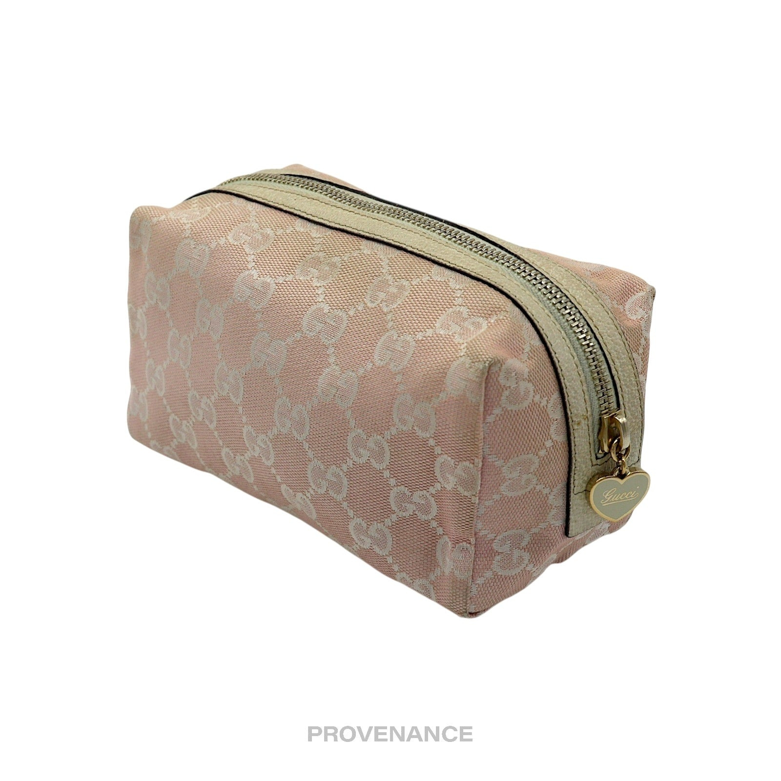 Gucci Cosmetic Pouch - Powder Pink GG Canvas Heart - 4